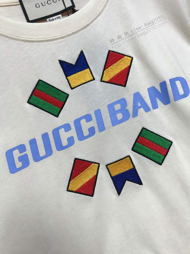 Gucci短袖 古馳2020新款刺繡T恤 男女同款  tzy2399